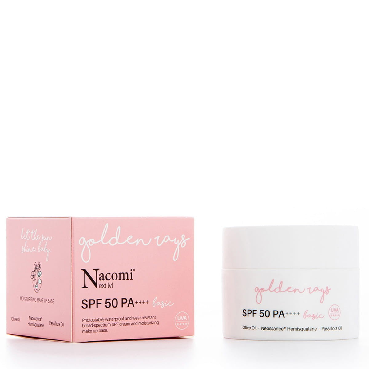 NACOMI Next Lvl Drėkinamasis Apsauginis Kremas veidui SPF50 - Basic 50ml