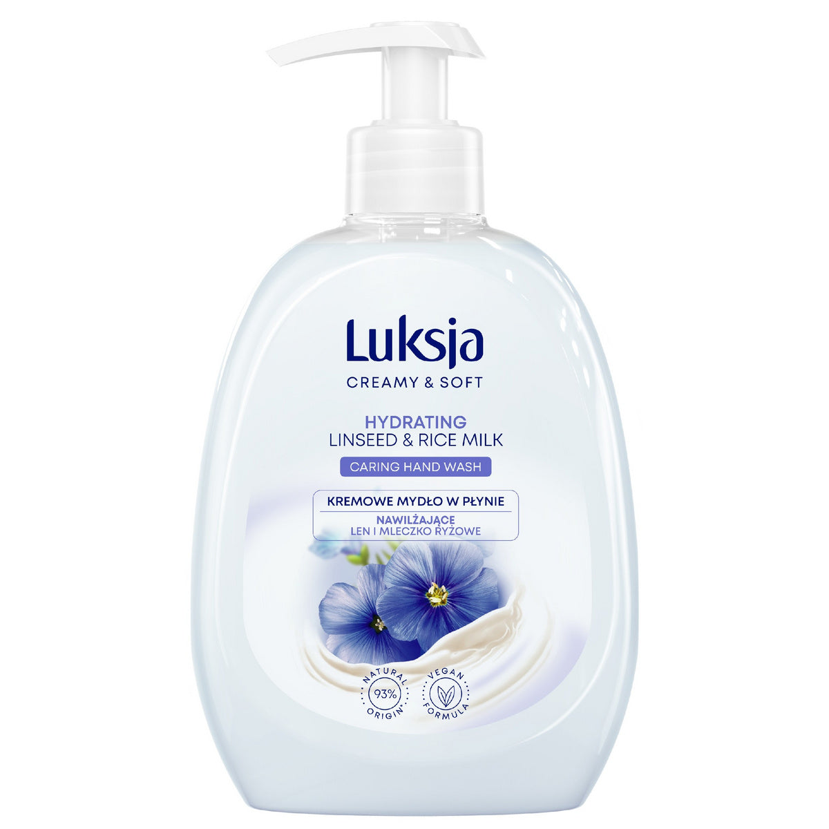 Luksja Drėkinantis Kreminis Skystas Muilas Linas ir Ryžių Pienas 500ml