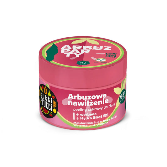 TUTTI FRUTTI Drėkinamasis cukraus šveitiklis kūnui Arbūzas ir Verbenos 300 g