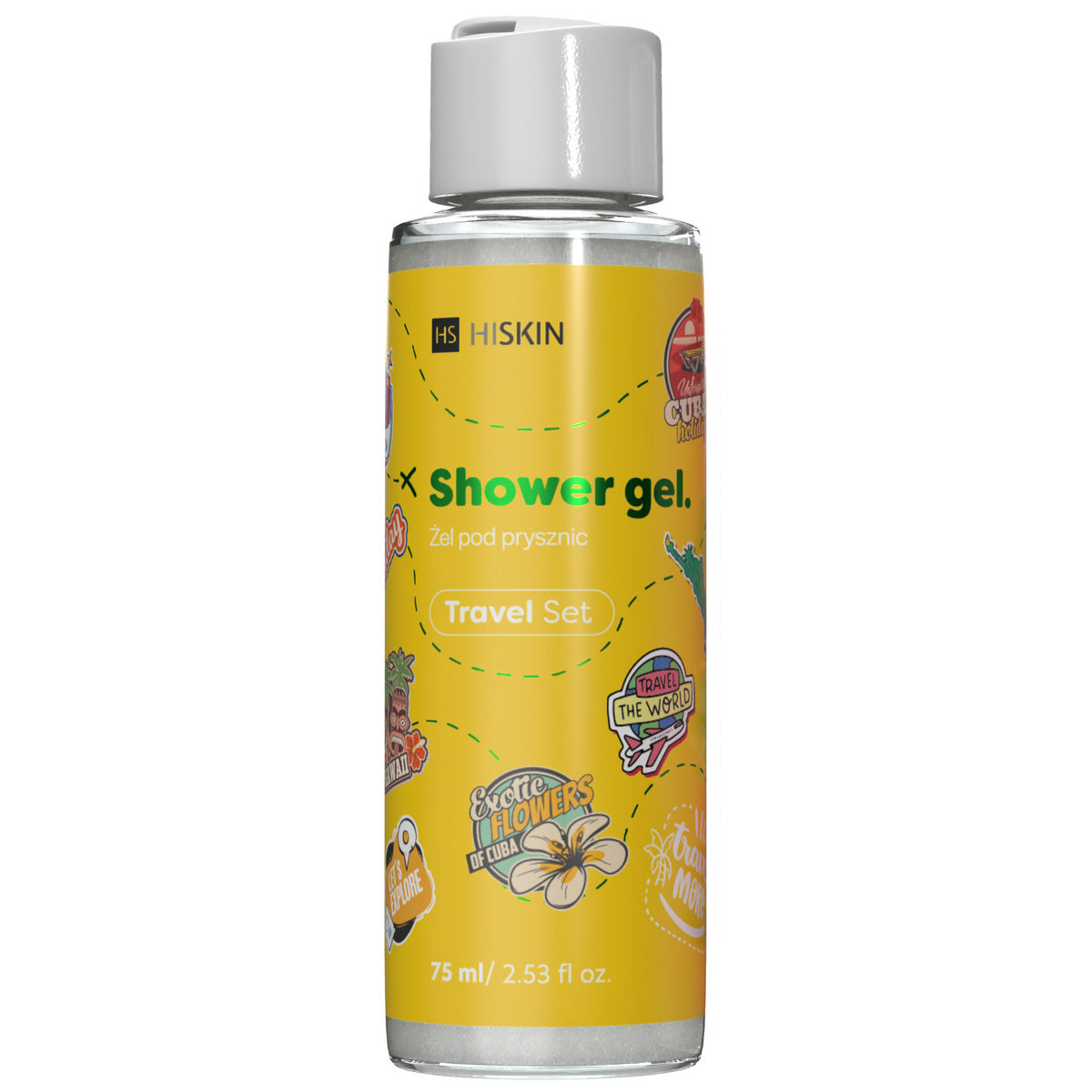 HISKIN Kelioninis rinkinys Dušo gelis 75 ml