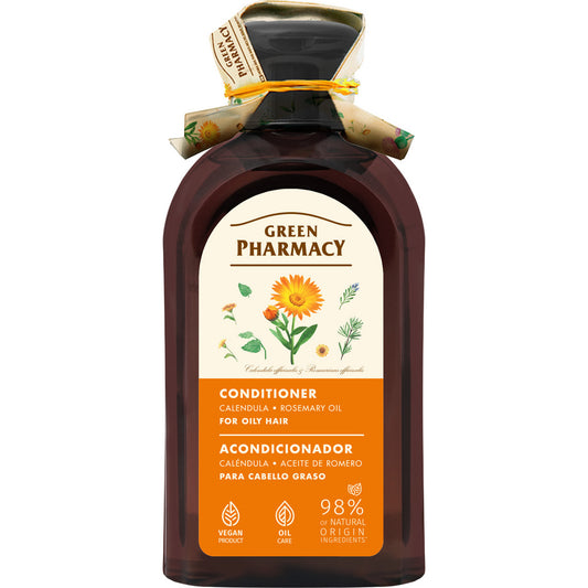 GREEN PHARMACY Plaukų kondicionierius riebiai galvai su medetkomis ir rozmarino aliejumi 300 ml