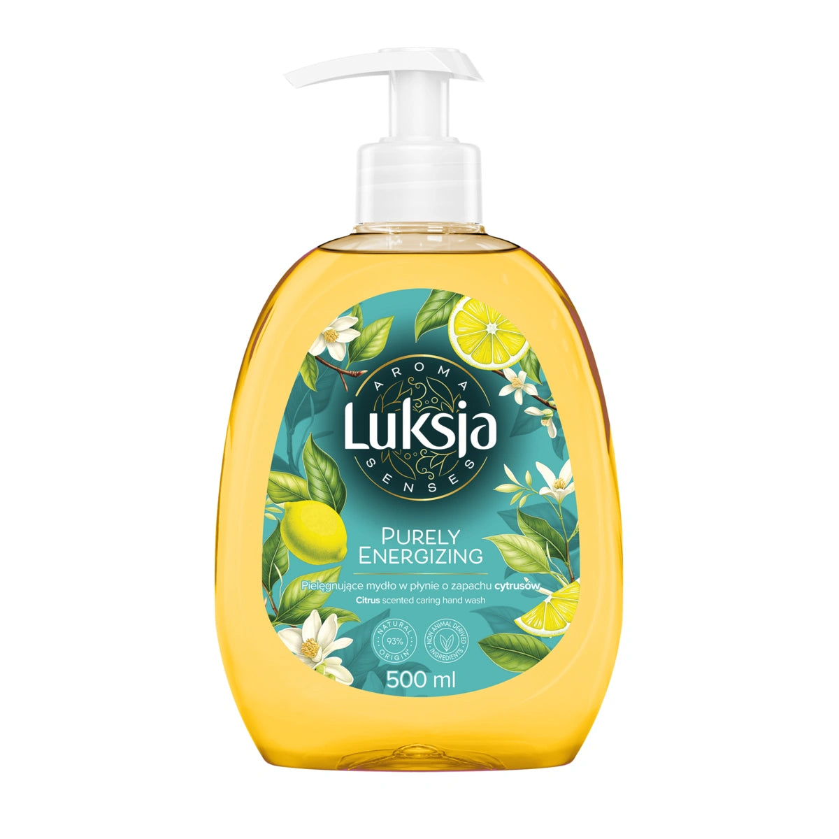 LUKSJA Aroma Senses Purely Energizing Drėkinamasis skystas muilas su citrusų kvapu 500 ml