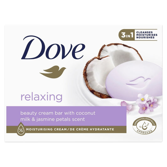 DOVE Ramybės drėkinamasis muilas 3in1 Kokosų pienas & Jazminai 90 g