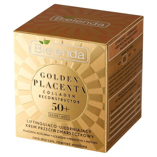 BIELENDA AUKSOWA PLACENTA 50+ Liftinguojantis Stangrinamasis Kremas prieš raukšles dienai ir nakčiai 50ml