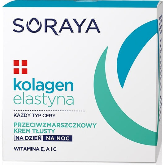 Soraya Kolagen Elastinas Priešraukšlinis Riebus Kremas dienai ir nakčiai 50ml