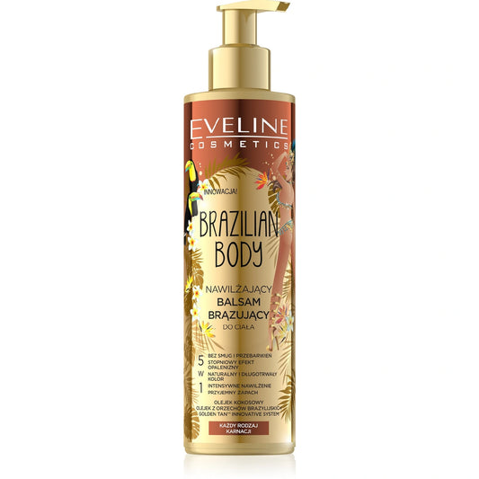 EVELINE Brazilian Body Drėkinantis įdegio balzamas kūnui 5in1 200 ml