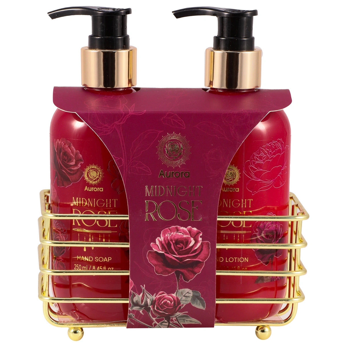 AURORA Dovanų rinkinys rankų priežiūrai Midnight Rose Metalinis krepšys - 2 produktai