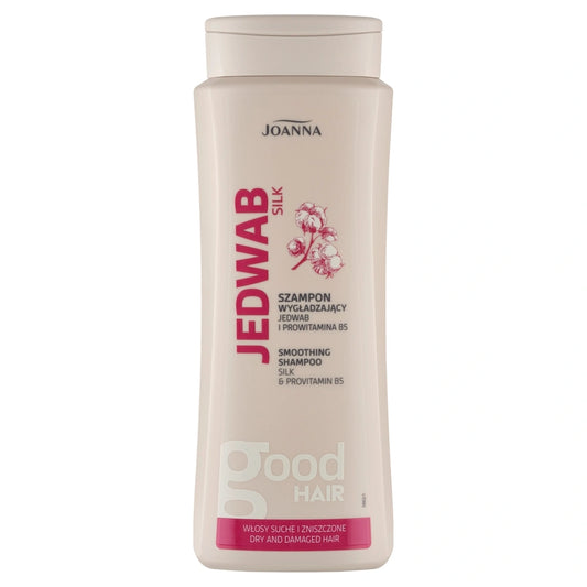 JOANNA Jedwab Silk Šampūnas plaukams, skirtas sausiems ir pažeistiems plaukams 400ml