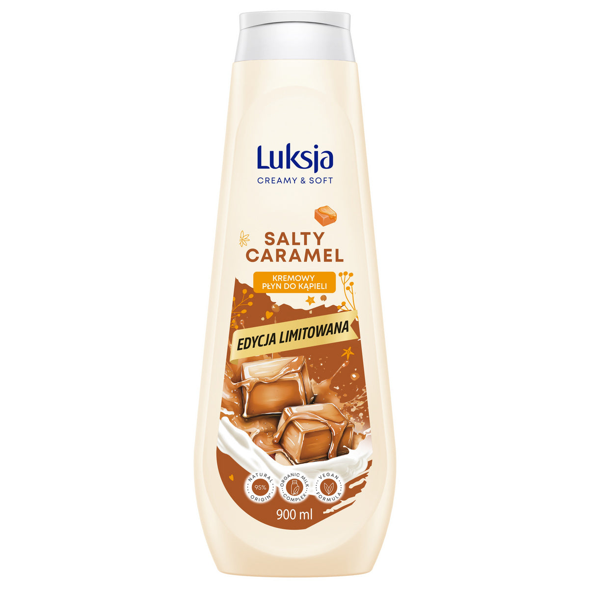 LUKSJA Creamy & Soft Kreminis vonios skystis - Sūrus karamelė 900 ml