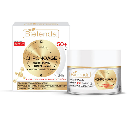 BIELENDA CHRONO AGE 24H Stangrinantis Kremas prieš raukšles 50+ naktinis 50ml
