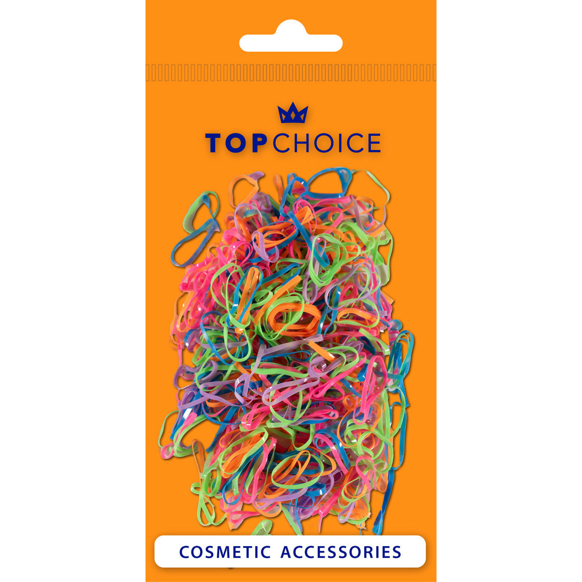 TOP CHOICE Plaukų gumytės - spalvų mišinys (26935) 1 pakuotė - 500 vnt.