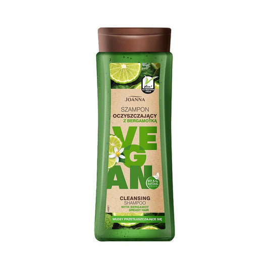 JOANNA Vegan Šampūnas valantis su bergamotėmis - riebaluotiems plaukams 300 ml