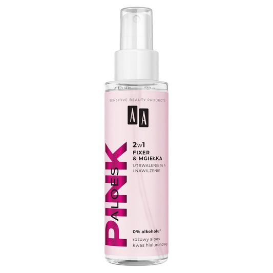 AA Pink Aloes Make-up purškiklis 2in1 fiksuojantis ir drėkinantis 100 ml