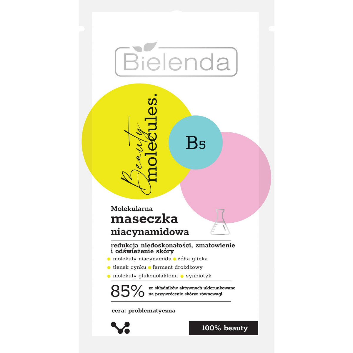 BIELENDA BEAUTY MOLECULES Molekulinė niacinamido kaukė 8 g