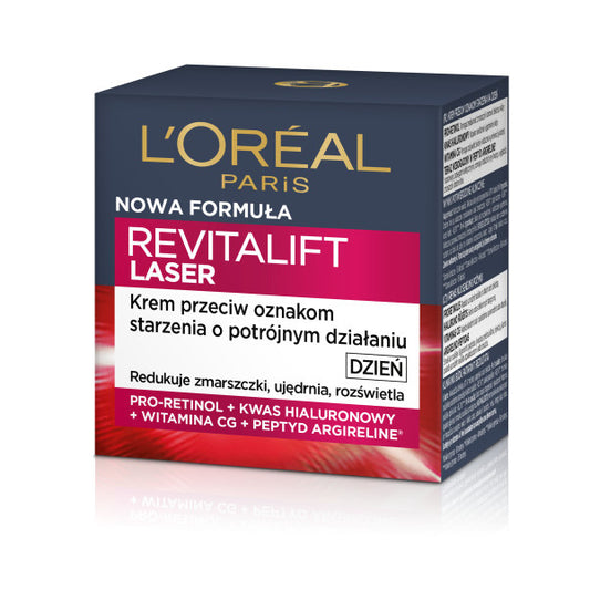 LOREAL Revitalift Laser Kremas nuo senėjimo požymių su trigubu veikimu dienai 50 ml