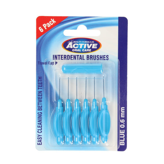 Beauty Formulas Active Oral Care Taršytuvai tarpdančiams 0.6mm mėlyni 1op.-6vnt