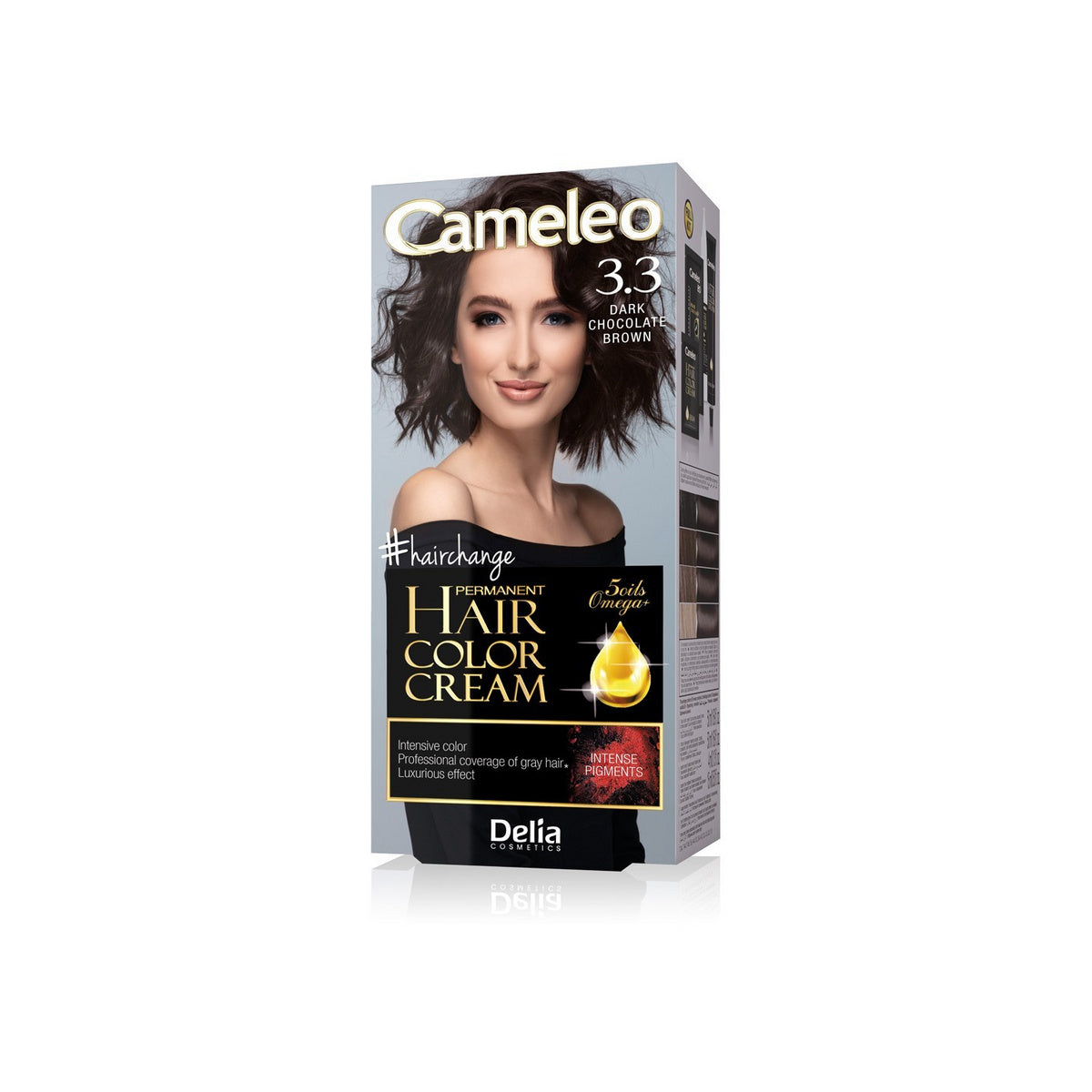 DELIA COSMETICS CAMELEO OMEGA Nuolatinė spalva 3.3 Tamsus šokoladas