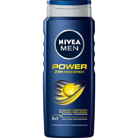 NIVEA MEN Dušo gelis Power 24H Fresh Effect 500 ml