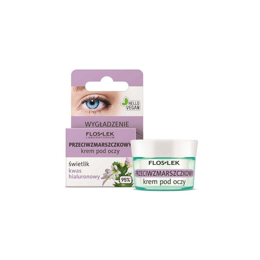 FLOSLEK Aki Anti-Aging kremas paakiams su švieslapiu ir hialurono rūgštimi 15 ml