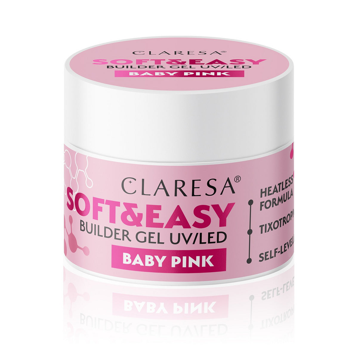 CLARESA Statybinis gelis nagams Soft&Easy Builder - Baby Pink 45g