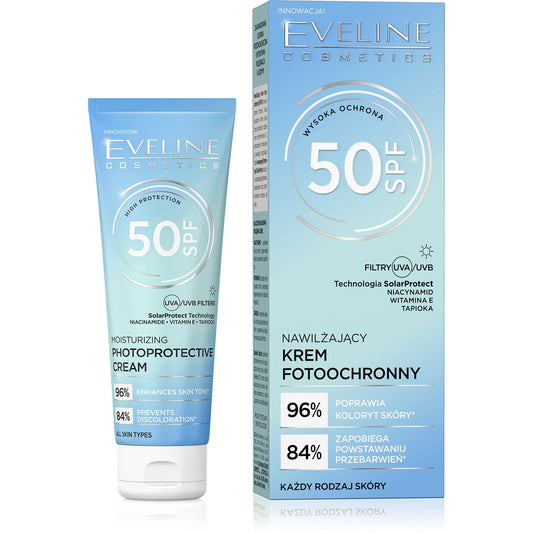 EVELINE Drėkinamasis fotoapsauginis kremas veidui SPF50 30ml