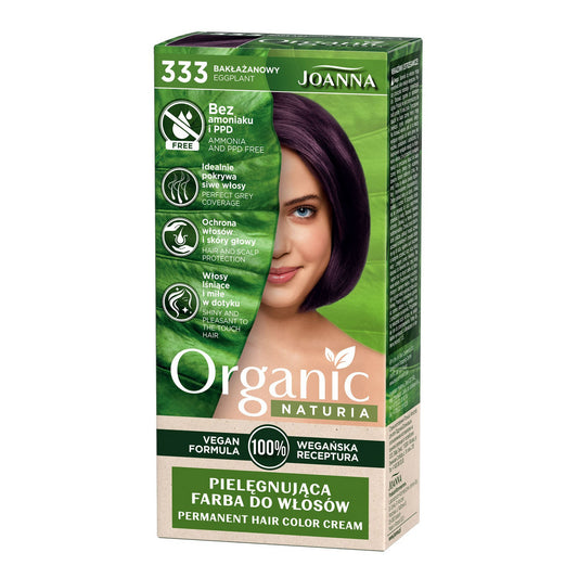 JOANNA Organic Naturia Prižiūrinti plaukų dažai nr 333 Baklažanas