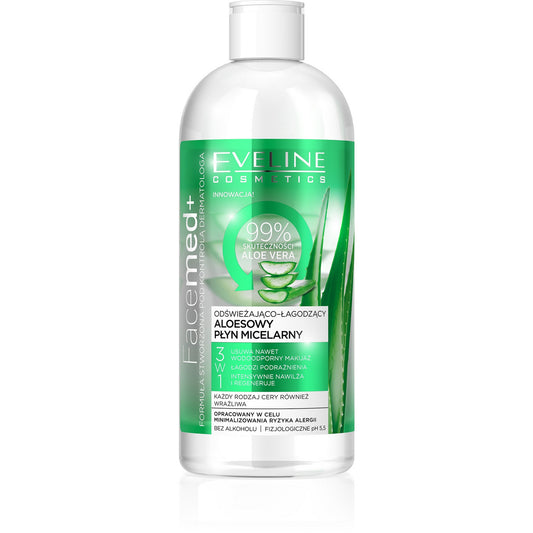 EVELINE Facemed+ Atgaivinančio-raminančio alavijo micelinio skysčio 3in1 400 ml