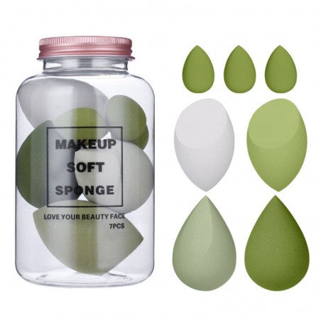 ECARLA Makiažo kempinėlės AVOCADO GREEN - rinkinys 7 vnt.