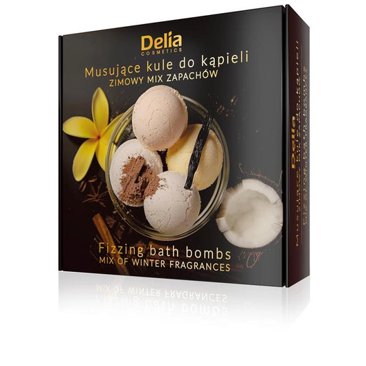 DELIA Putojančios vonios bombos - Žiemos kvapų mišinys 4 x 100g