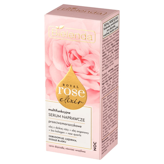 BIELENDA Royal Rose Elixir Multifunkcinis atkuriamasis serumas naktį 30 ml