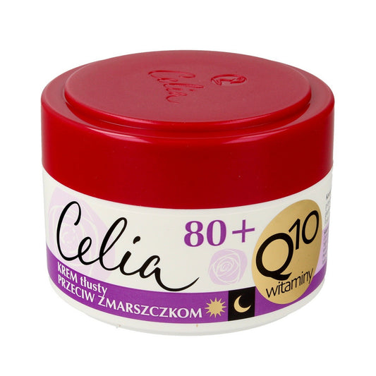 CELIA Q10 Vitaminai 80+ Priešraukšlinis riebus kremas su elastinu 50 ml