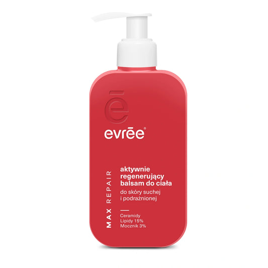 EVREE Max Repair Aktyviai regeneruojantis kūno balzamas sausai ir dirginamai odai 300 ml