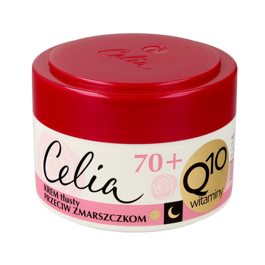 CELIA Q10 Vitaminai 70+ Priešraukšlinis kremas riebiai odai su kolagenu 50 ml