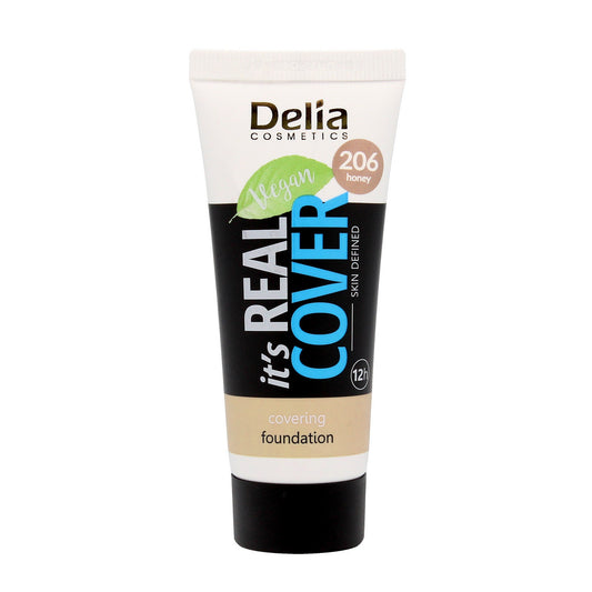DELIA It`s Real Cover Kremas, maskuojantis, atnaujinantis ir drėkinantis 206 Honey 30 ml