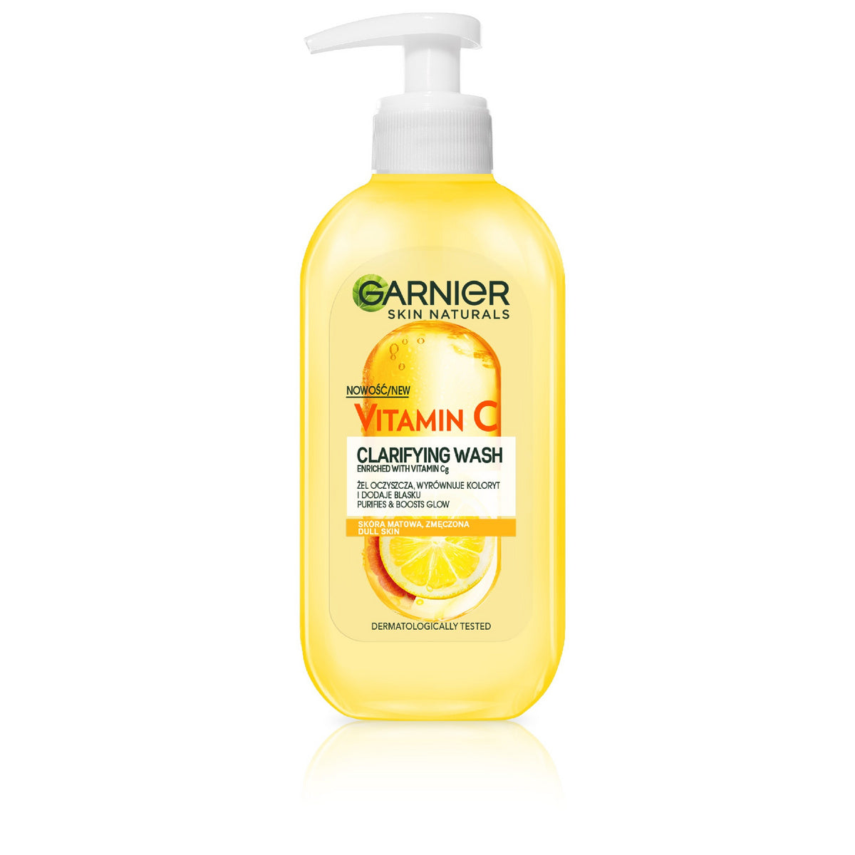GARNIER Skin Naturals Vitamin C Valomasis gelis su vitaminu Cg ir citrusais - normalioms ir pavargusioms odoms 200 ml