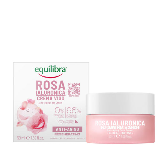 EQUILIBRA Rosa Ialuronica Rožių Kremas prieš senėjimą su hialurono rūgštimi dienai ir naktiai 50ml