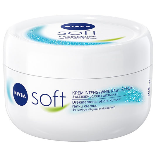 NIVEA Soft Kremas intensyviai drėkinantis su jojobos aliejumi ir vitaminu E 300 ml