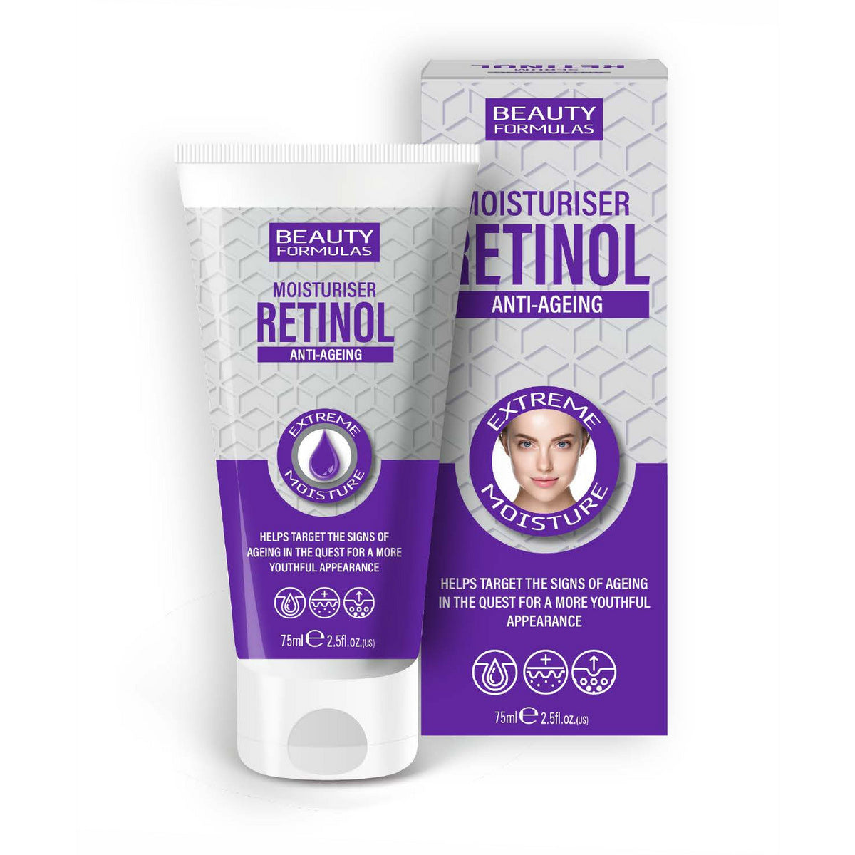 BEAUTY FORMULAS Retinol Anti-ageing drėkinamasis kremas su retinoliu 75 ml