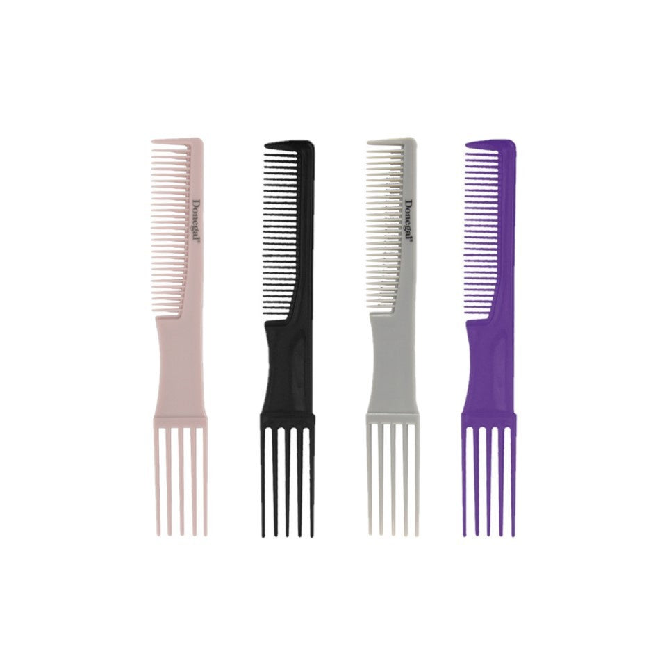 DONEGAL Plaukų šukos tapirovavimui 18,6 cm (9809) 1 vnt. - miksas spalvų