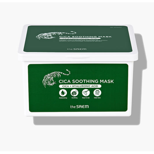THE SAEM Cica Soothing Mask Intensyviai drėkinanti kaukė lapelyje - 30 vnt.
