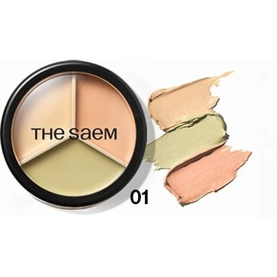 SAEM Cover Perfection Korrektorius veidui Triple Pot 01 Correct Beige
