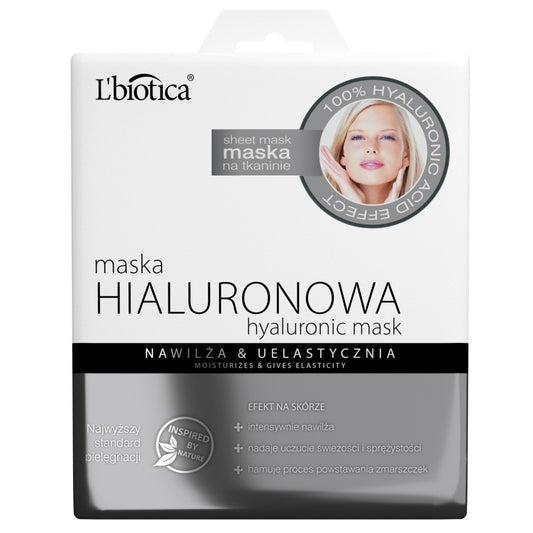 L'BIOTICA Hialurono kaukė audinyje - drėkina & elastingumą 23ml