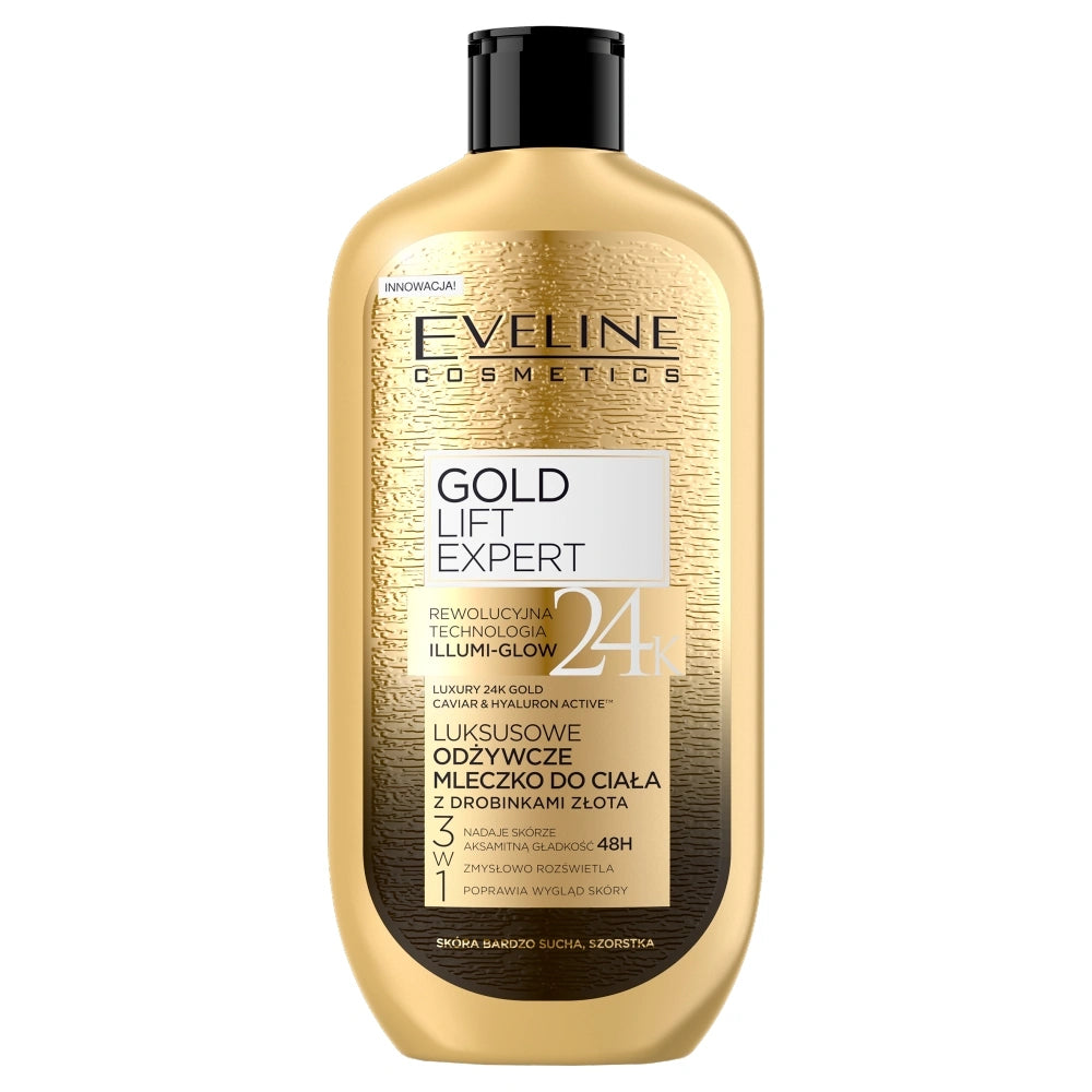 EVELINE Gold Lift Expert Prabangus maitinamasis kūno pienelis su aukso dalelėmis 350 ml