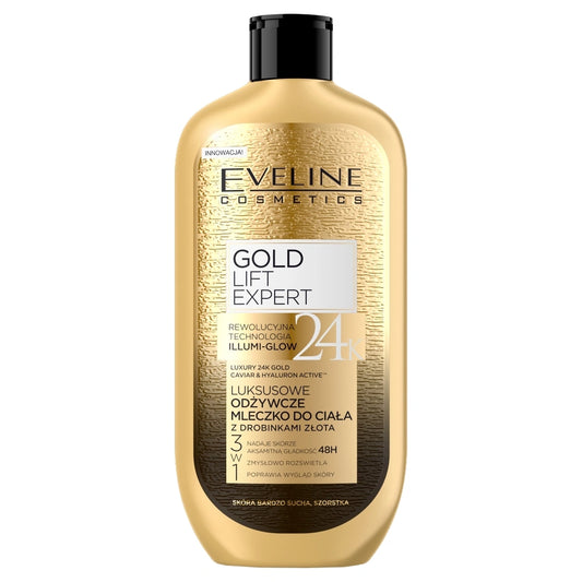 EVELINE Gold Lift Expert Prabangus maitinamasis kūno pienelis su aukso dalelėmis 350 ml