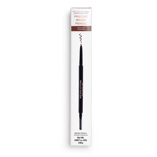 REVOLUTION Precise Brow Pencil Dvipusis antakių pieštukas Medium Brown