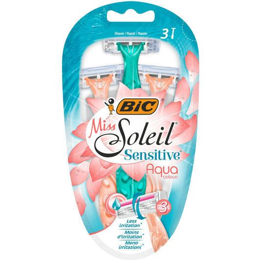 Bic Skustuvo Miss Soleil 3 Sensitive Aqua Colours 1op.-3vnt.