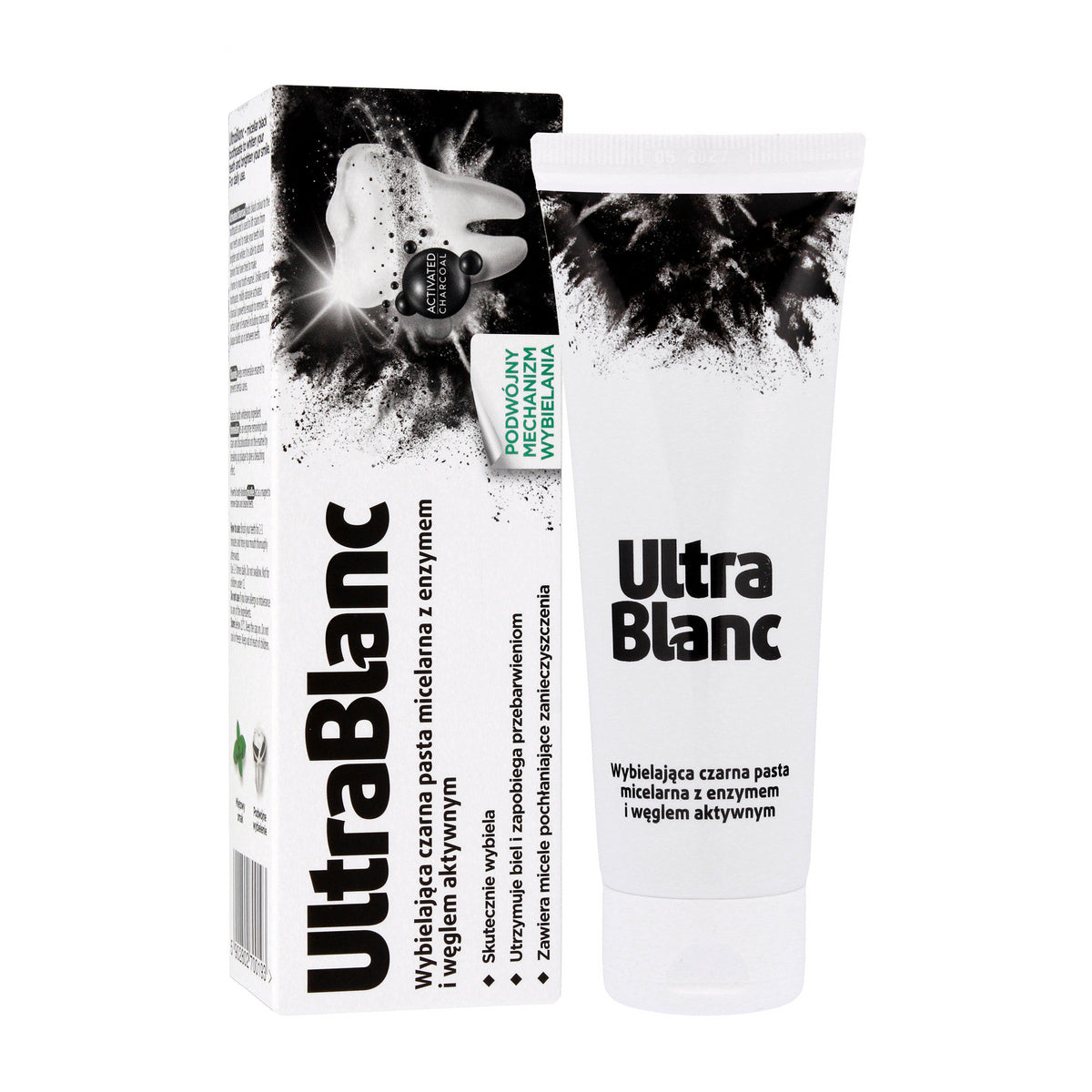 ULTRABLANC Balinanti juoda dantų pasta su anglimi 75 ml