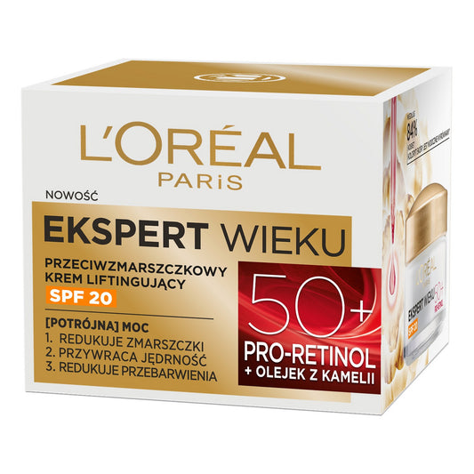LOREAL Ekspert Wieku 50+ Priešraukšlinis Liftinguojantis Kremas Dienai SPF20 50 ml