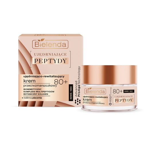 BIELENDA UJĘDRNIAJĄCE PEPTYDY 80+ Ujędniająco-Rewitalizujący Krem priešsmarkių 50ml
