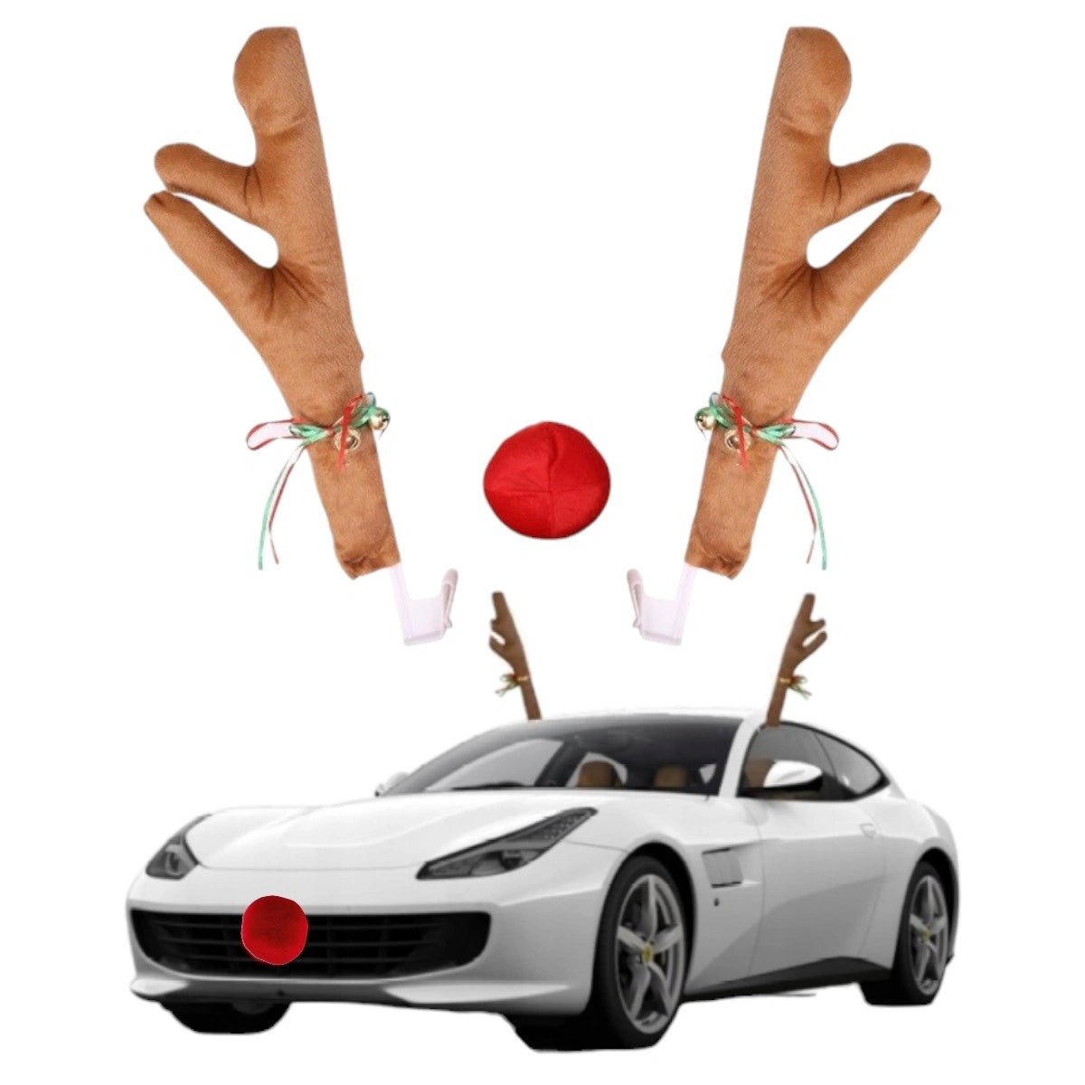 ECARLA Kalėdinė dekoracija automobiliui - Elnių ragai su nosimi